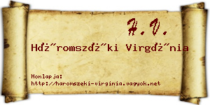 Háromszéki Virgínia névjegykártya